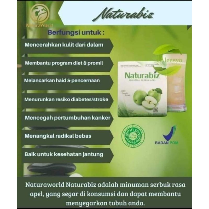 

Natura Biz Apel Hijau minuman yang baik untuk kesehatan membuang racun dalam tubuh original member resmi 100%