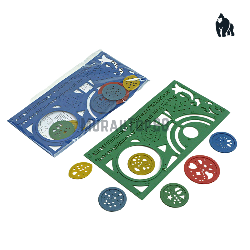 

Garisan Geometri GM / Penggaris Cetakan Multi Pattern / Geometric Ruler Murah [PER SET]