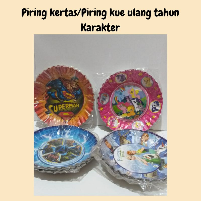 Piring Kertas/Piring Kue Ulang Tahun/Karakter