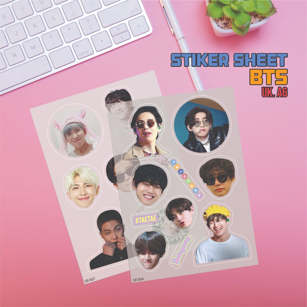 

BTS-TAEHYUNG Stiker Sheet Transparan Sticker Kiss Cut Stiker Tumbler