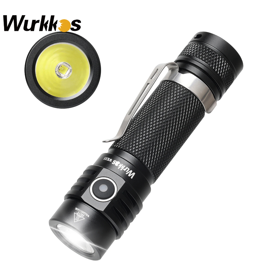 Senter Wurkkos WK03 LED 18650 Obor 1800LM ATR Luminus SST40