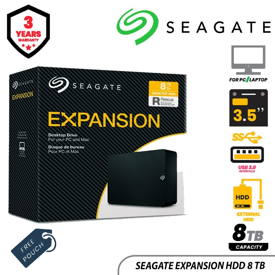 Harddisk Seagate Expansion Desktop 8TB / HDD Eksternal MFI