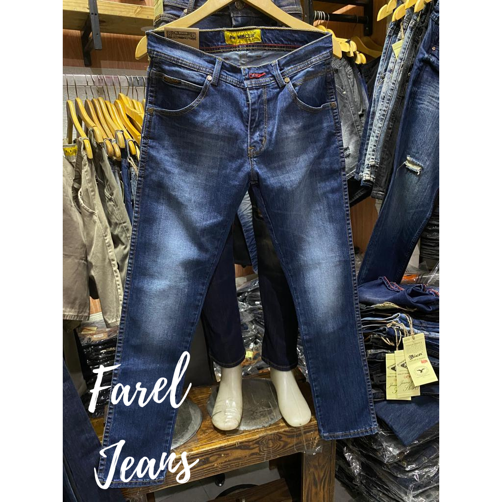 MC WISCER Celana Panjang Jeans Pria Model Skinny Stretch Bahan Denim Jeans Warna Tidak Luntur