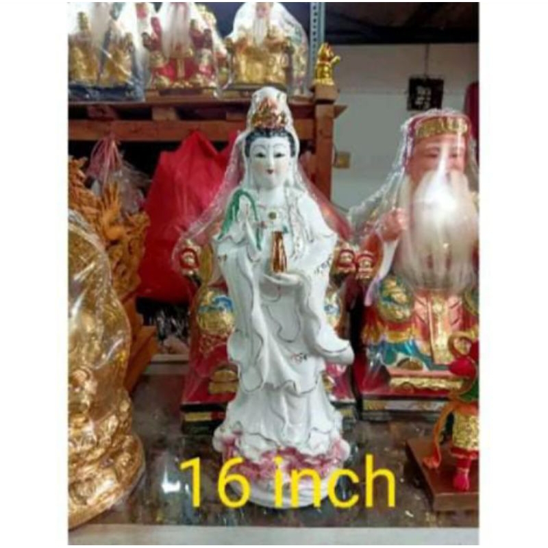 patung dewi kwan im guan yin berdiri 16inch keramik