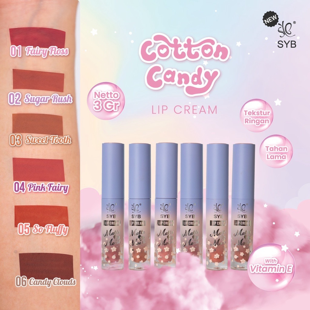 LIP CREAM COTTON CANDY SYB - LIP CREAM WATERPROOF
