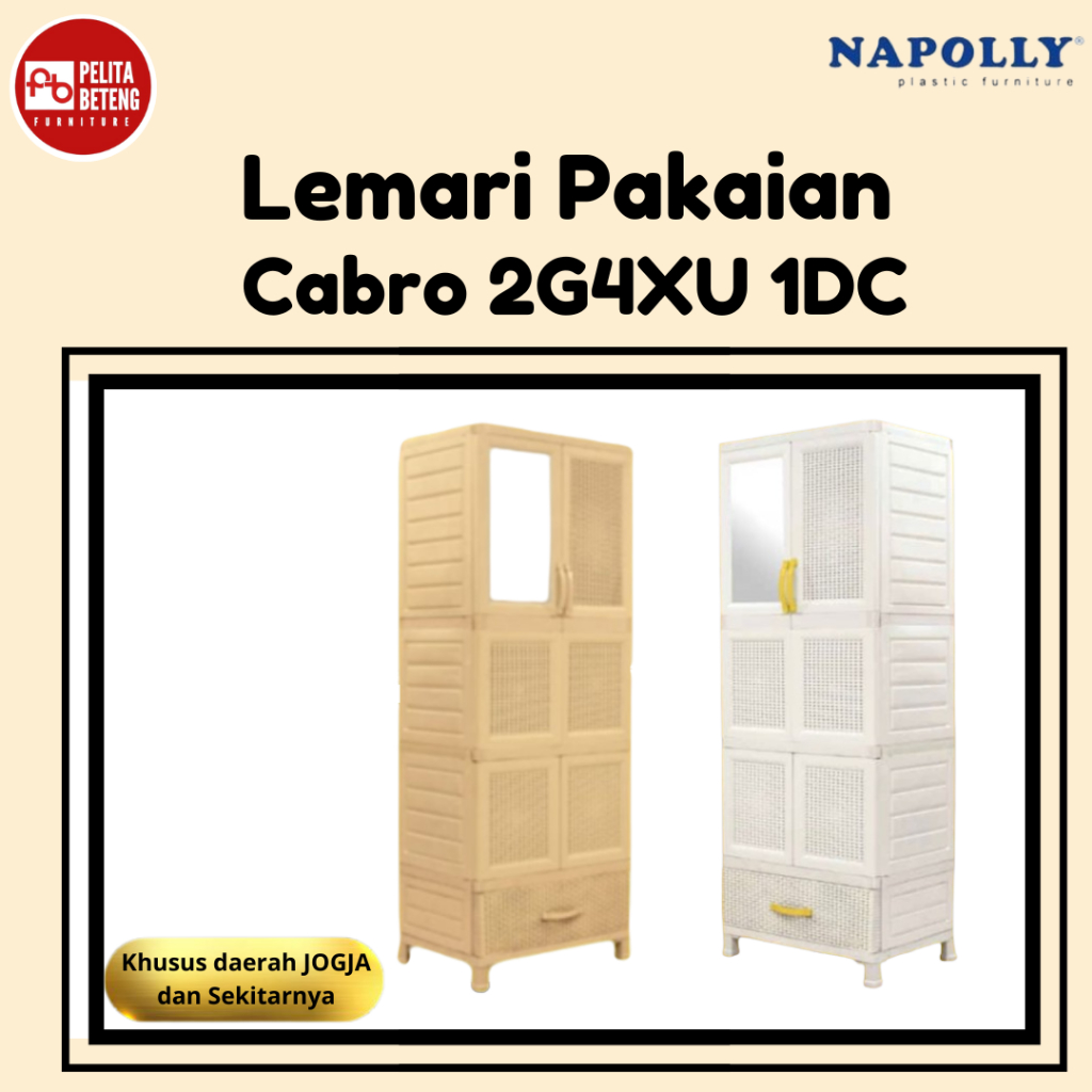 Lemari Plastik Napolly Cabro 2G4XU 1DC Jogja