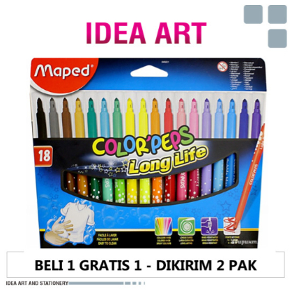 

Spidol Gambar Anak Set 18 Warna Maped LongLife Colorpeps Marker 845021
