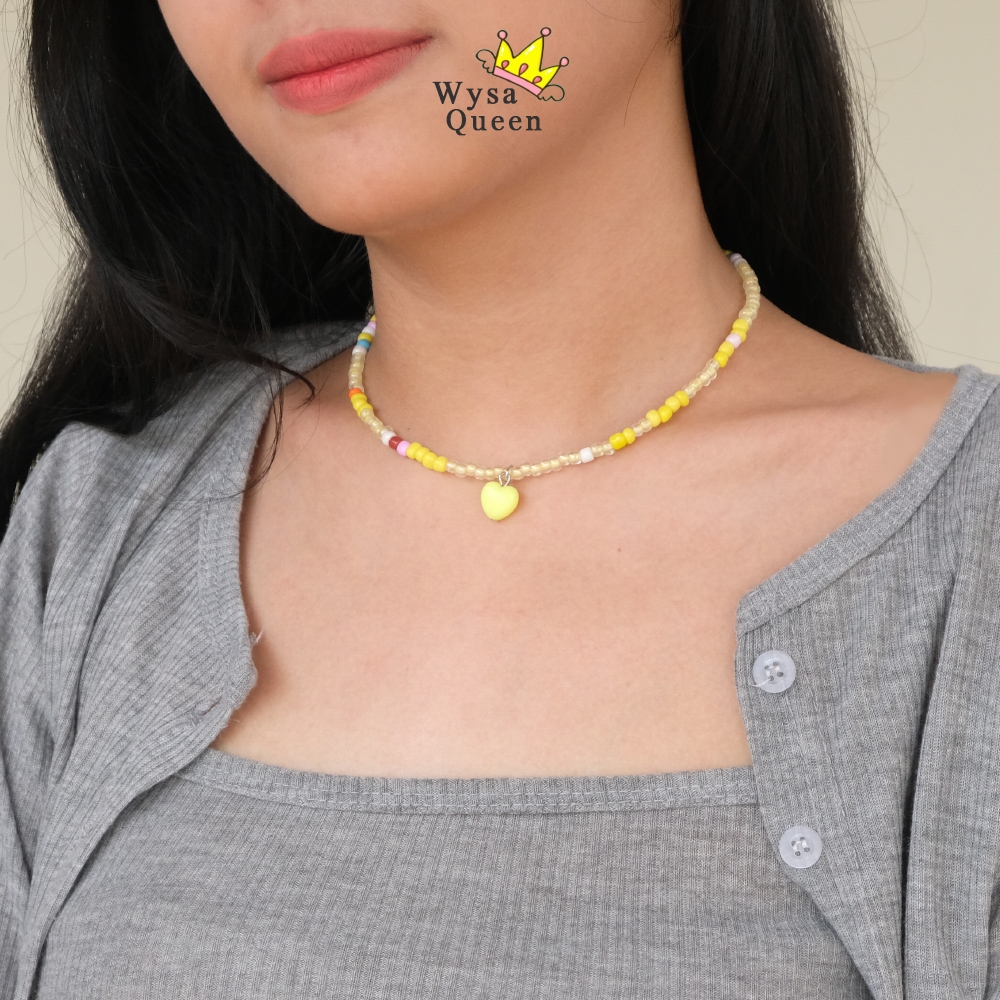 Kalung Manik Wanita Bandul Love Simple Cute Choker Korean Style