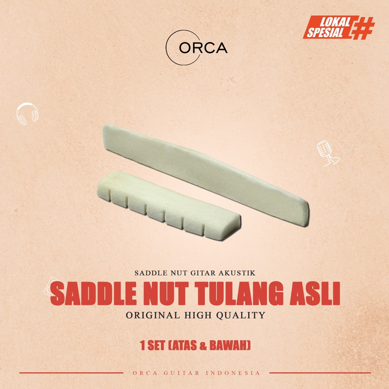 ORCA Saddle Nut Gitar Akustik Tulang Original