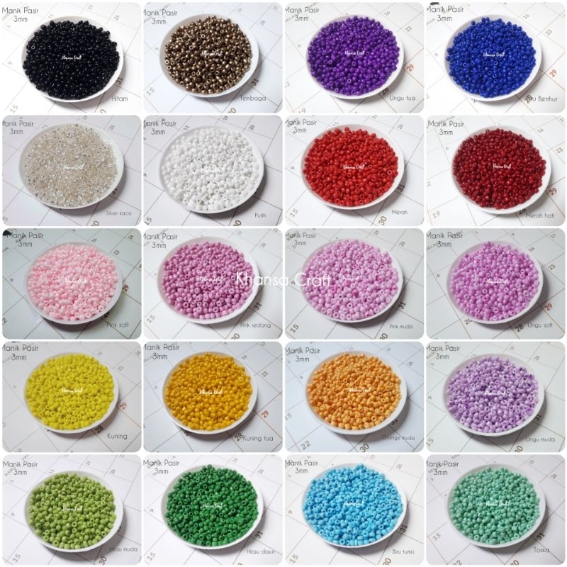 Mote Pasir/Manik Pasir Doff 8/0 Payet Pasir/manik cincin