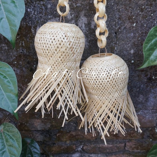 Kap Lampu Bambu Rumbai Lampu Gantung Lampu Hias Lampu Dekorasi Cafe