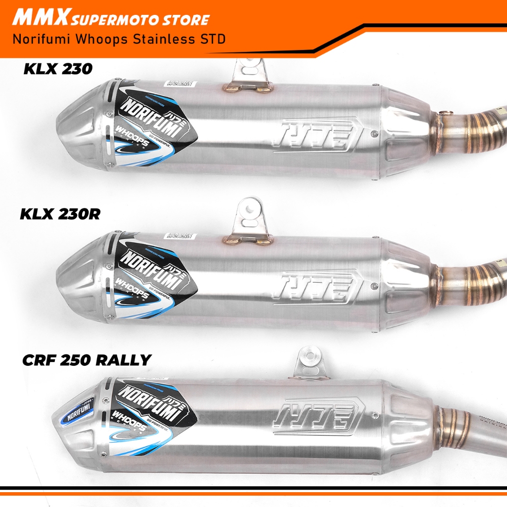 Knalpot Norifumi WHOOPS STD Stainless KLX 230 KLX 230R KLX 250 CRF 250 RALLY ORIGINAL