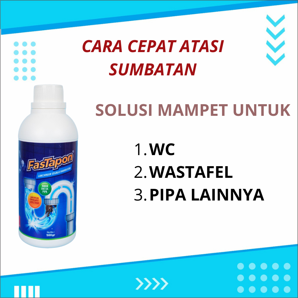 Fastapon Anti Sumbat Drain Opener Wc Mampet Wastafel dan Pipa
