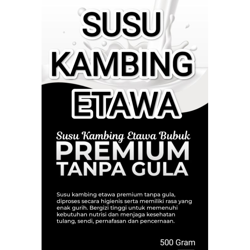 

Susu kambing etawa premium NON SUGAR/ tanpa gula 1kg aman dan baik untuk penderita diabetes