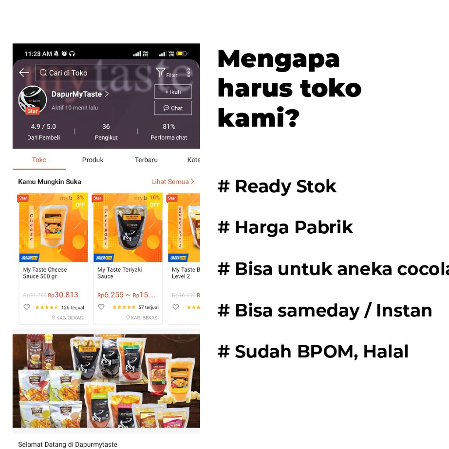 

Ready Stock My Taste Blackpepper Sauce / saus lada hitam 500 Gram