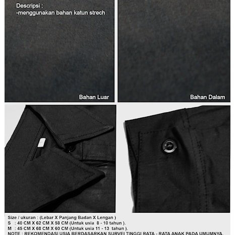Buruan Beli Kemeja Polos Anak Laki Laki Umur 8-13 Tahun Lengan Tangan Panjang Bahan Katun Stretch Le