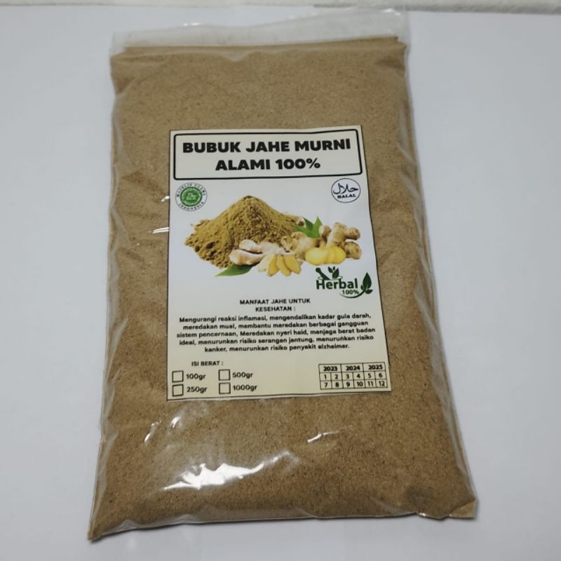 

Bubuk jahe murni tanpa campuran asli 100% serbuk jahe asli isi 250gr