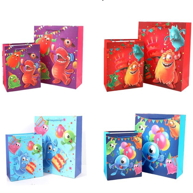 

TCC 3D MONSTER Glitter Birthday Paper Bag Kantong Ulang Tahun Ultah Goodie Bag