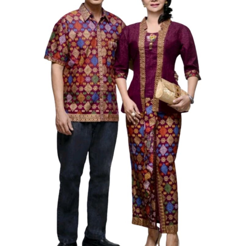 Couple Rok & Blus BATIK MAROON Sarimbit Rok & Blus Setelan Batik Wanita Couple Batik Formal//COD