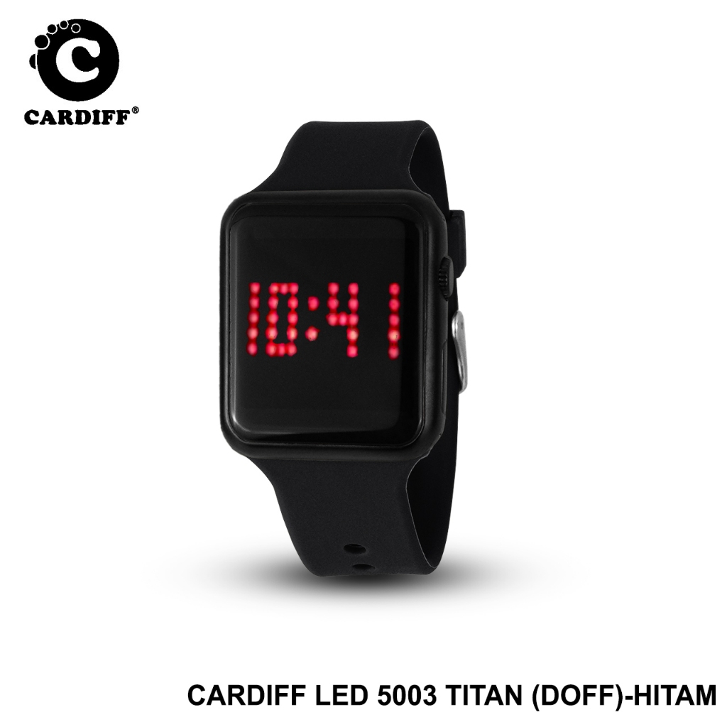 CARDIFF Led 5003 Black Best Seller Water Resist Jam Tangan Sport