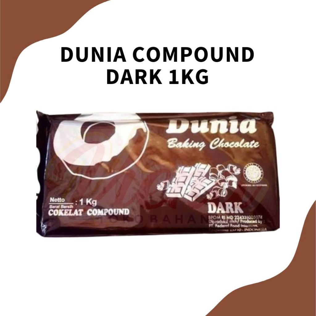 

Dunia Dark Chocolate Compound 1kg / Coklat Batang Dunia