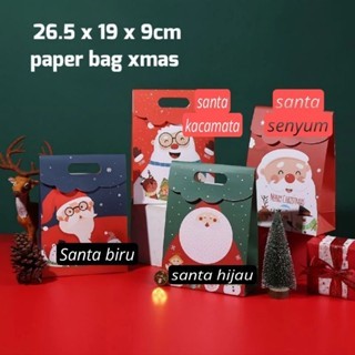 

Paper bag natal christmas santa medium gift bag kado natal