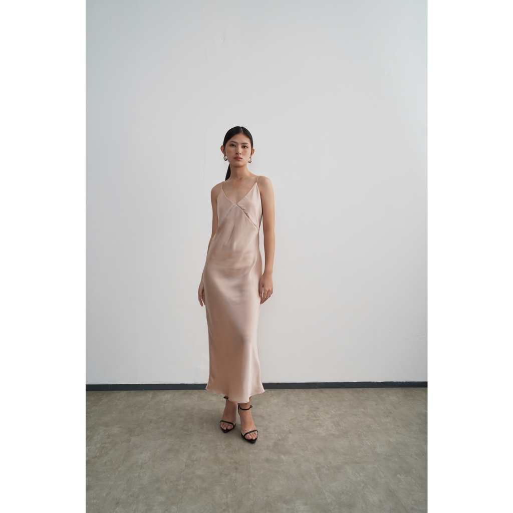 PAFON Slip Dress - Champagne