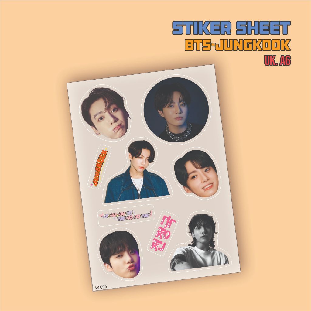 

BTS-JUNGKOOK Stiker Sheet A6 Waterproof Stiker Deco Botol Minum Cute