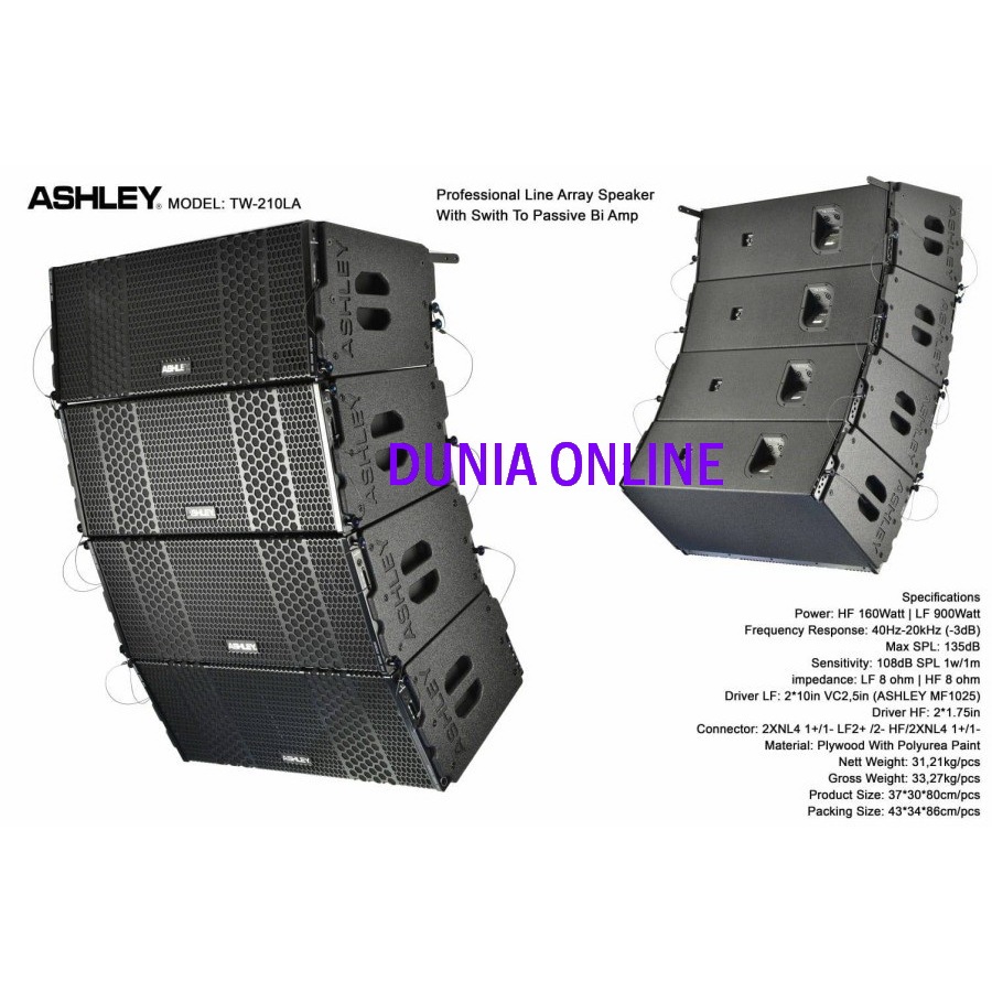 speaker line array ashley tw 210la tw210la tw210 la 2x10inch original