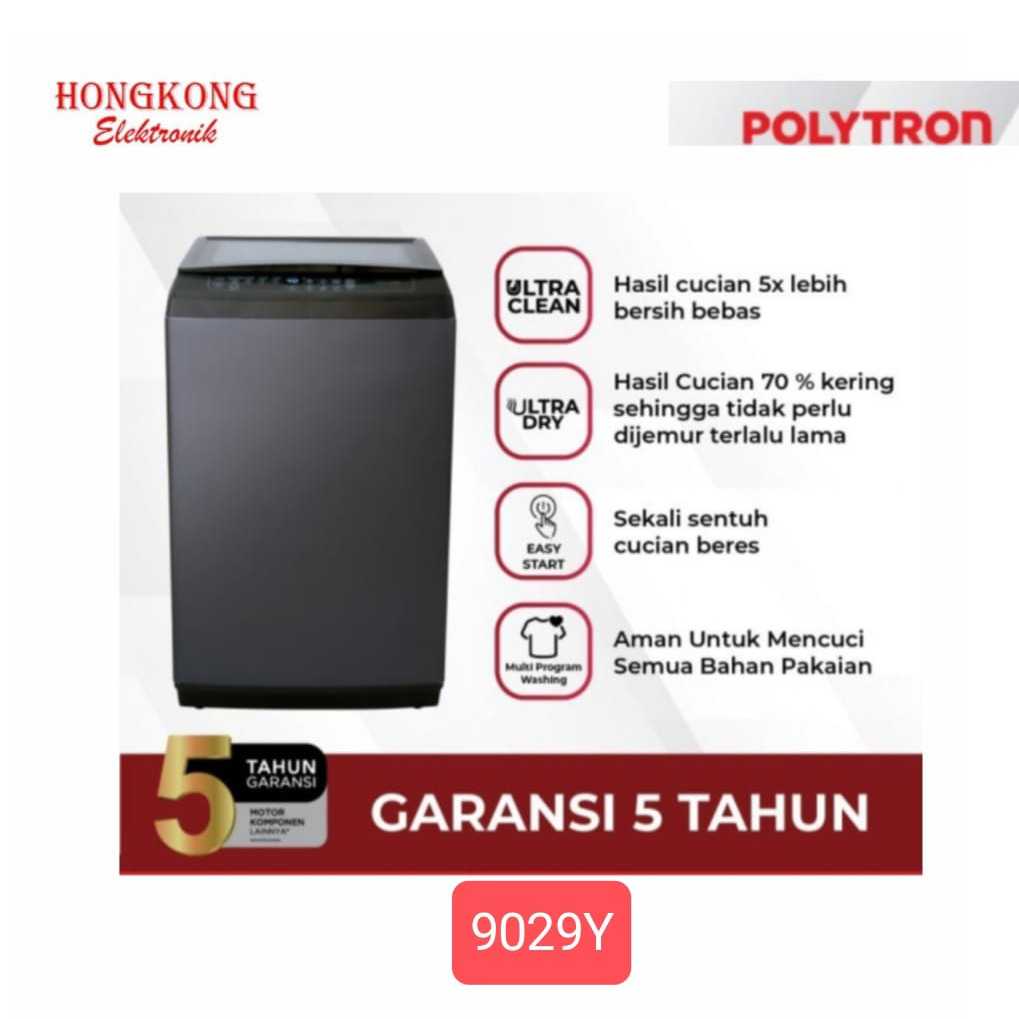 POLYTRON Mesin Cuci 1 Tabung 9 KG PAW 9029Y