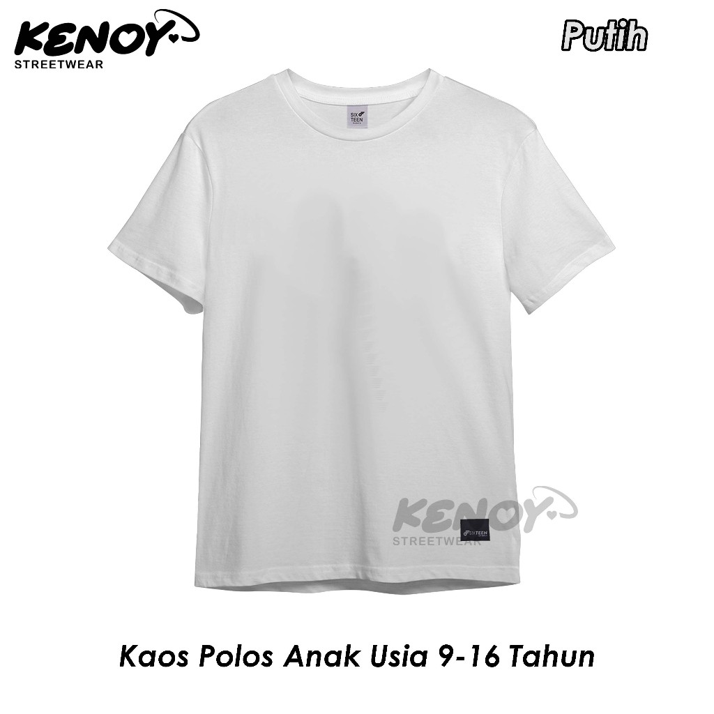 Baju kaos Putih Polos distro anak usia 12 tahun Kaos anak tanggung umur 13 thn
