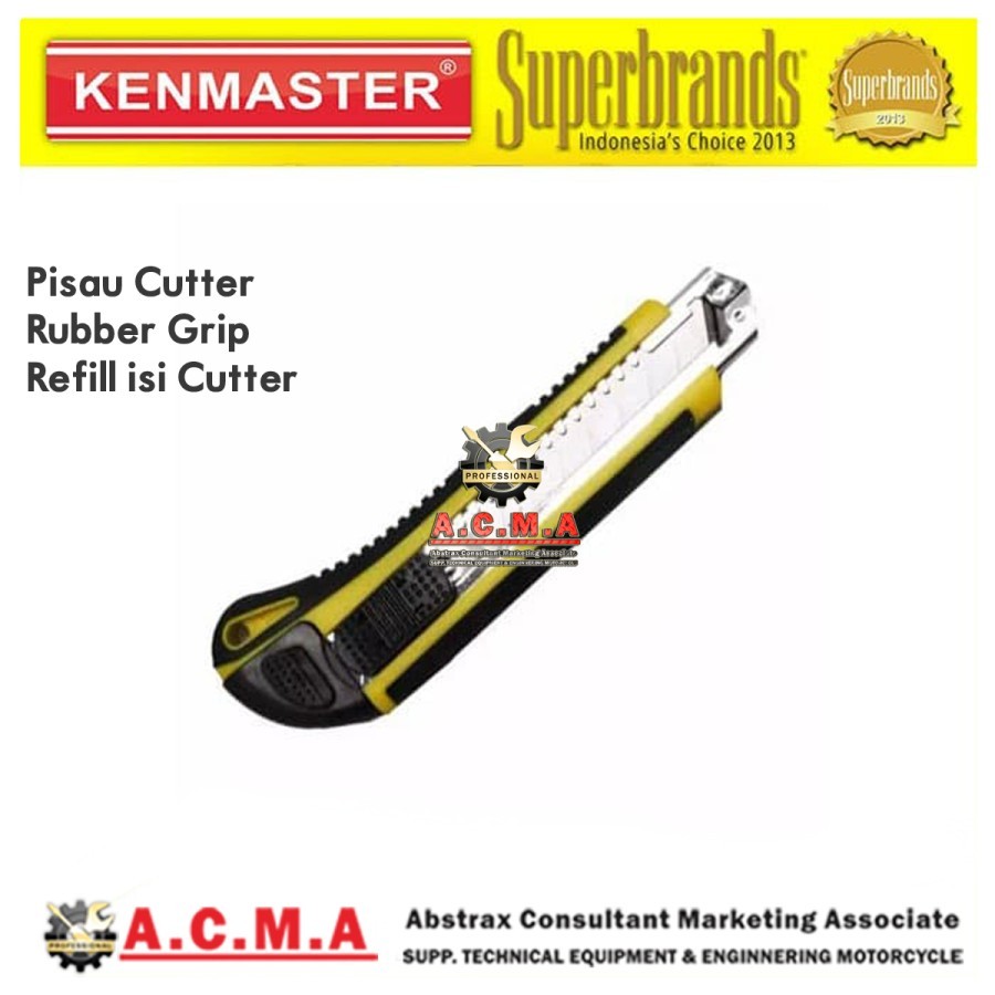 

Pisau Cutter Rubber Grip + Refill isi Cutter Kenmaster