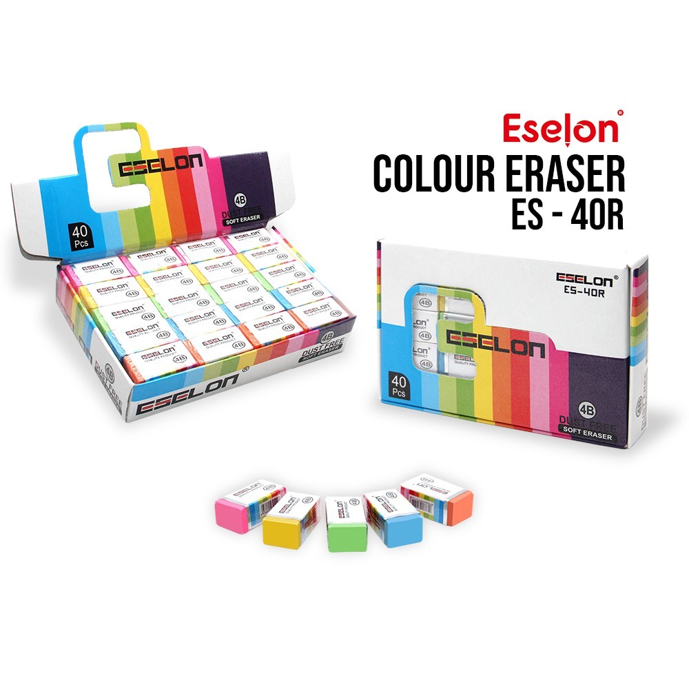 

Penghapus Eselon Warna | Eraser Eselon Warna Kecil (40pcs)