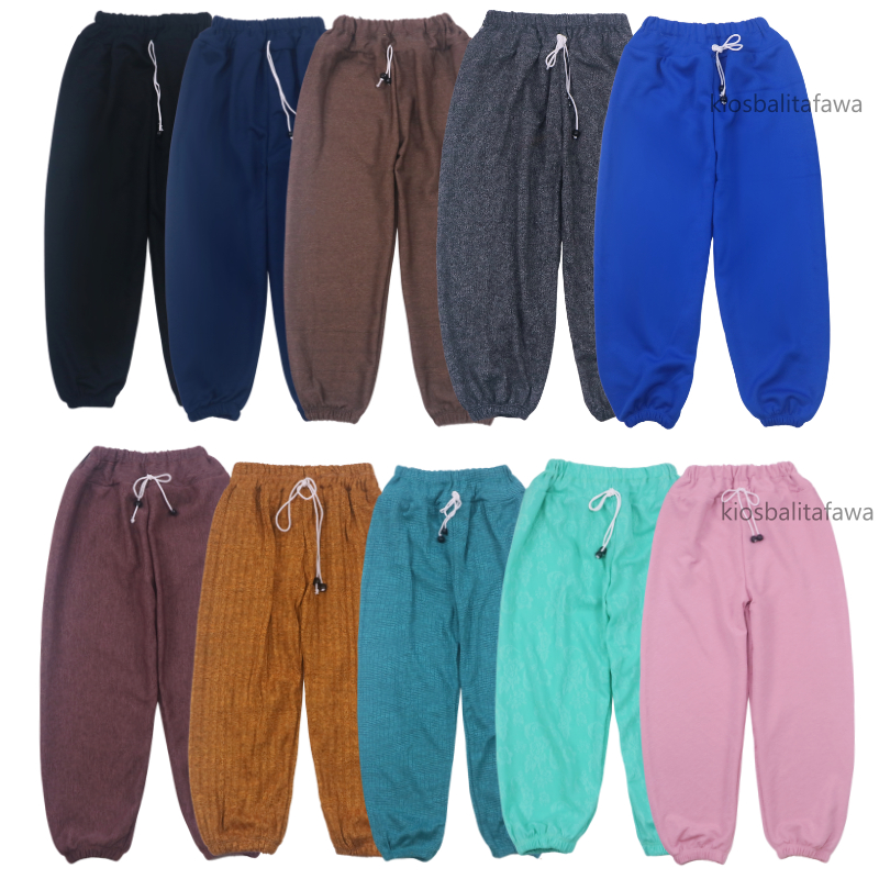 Jogger Molly 8-10 Celana Panjang Jogger Anak Perempuan dan Laki-Laki Ukuran 8-10 Tahun, Model Polos 