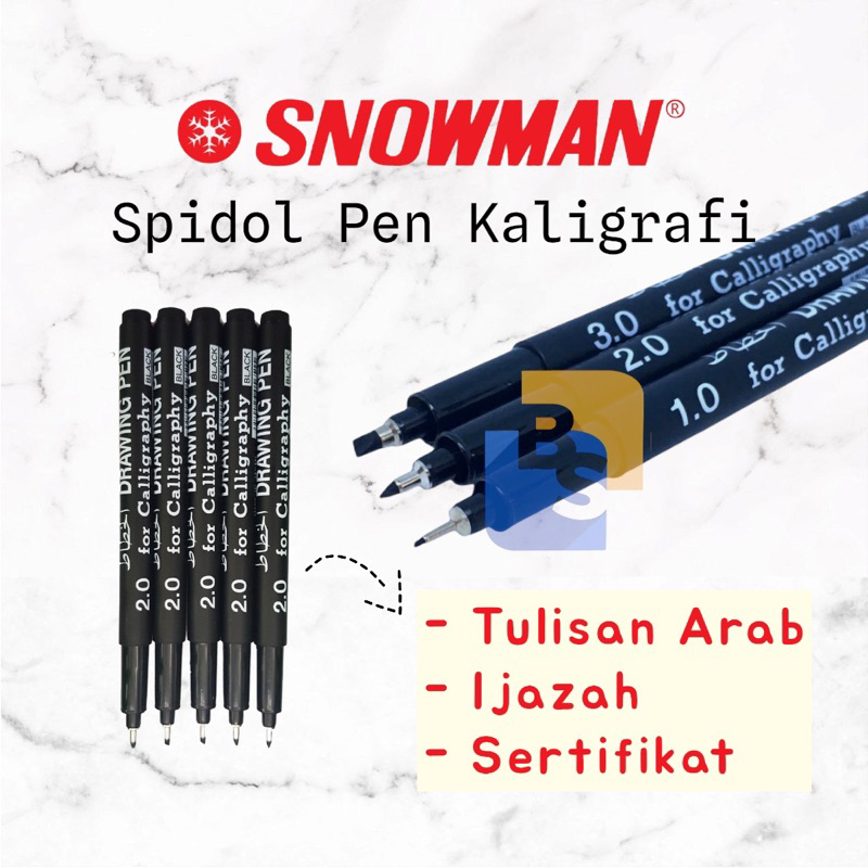 

[ ECERAN ] Pulpen kaligrafi snowman / spidol calligraphy / drawing pen