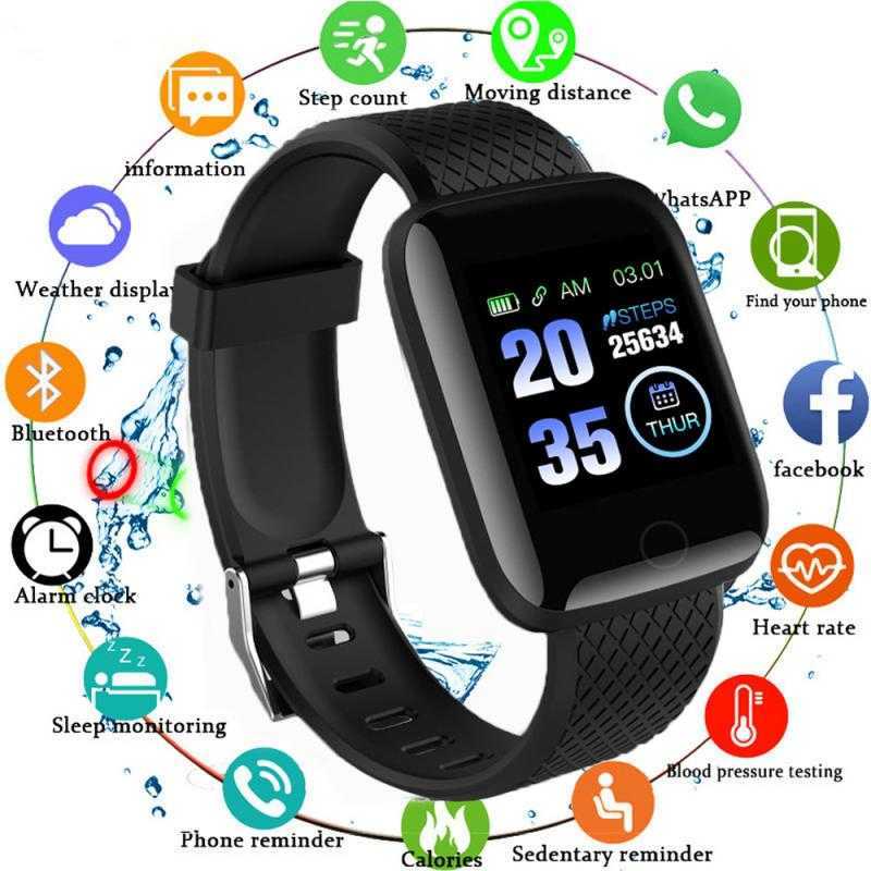 Jam Tangan Sport Bluetooth Android Pria Wanita Jam Tangan Smartwatch 116 Plus Original JamTangan Ant