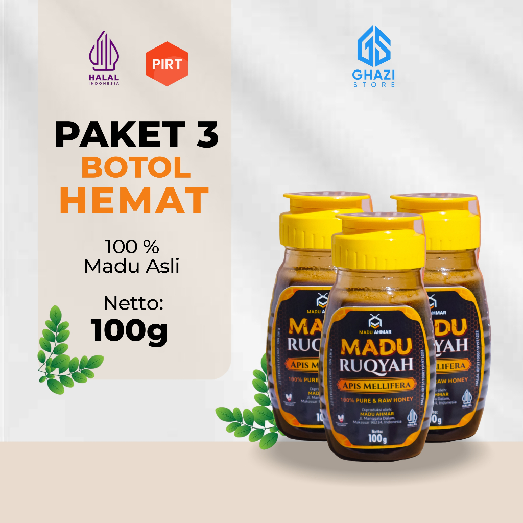 

Madu Ruqyah 100g Paket 3 Botol | Madu Asli
