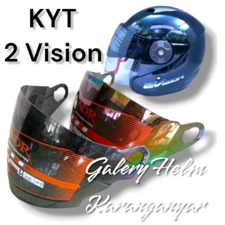 (NDR-1) Kaca Helm KYT 2 Vision all Varian Warna Visor Helm Bening Smoke Pelangi silver (NDR-1) Tanpa