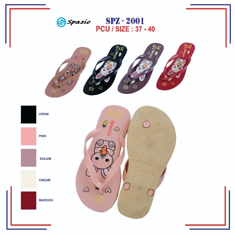Sandal japit cewek spazio 2001 tanpa lem awet simpel