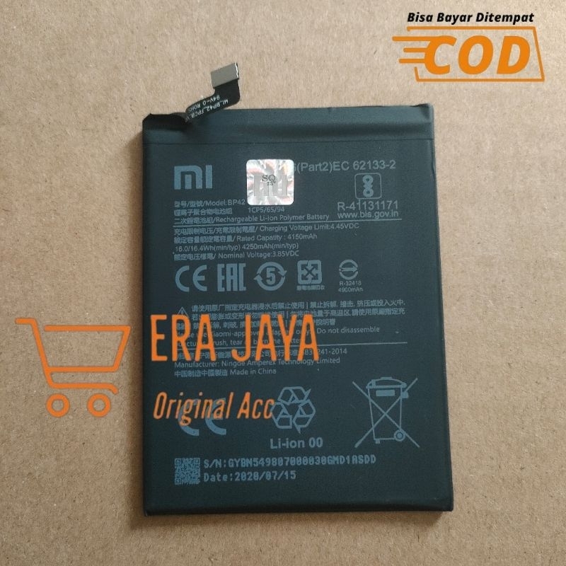 XIAOMI MI 11 LITE - Baterai Batre Hp Xiomi 11 Lite Model BP42 Batrai Battery Tanam Siomi