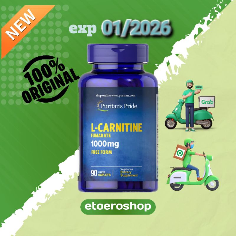 Puritan's Pride L-Carnitine Fumarate 1000 mg 90 Caplets & 500 mg 60 caplet  L carnitine puritans pur