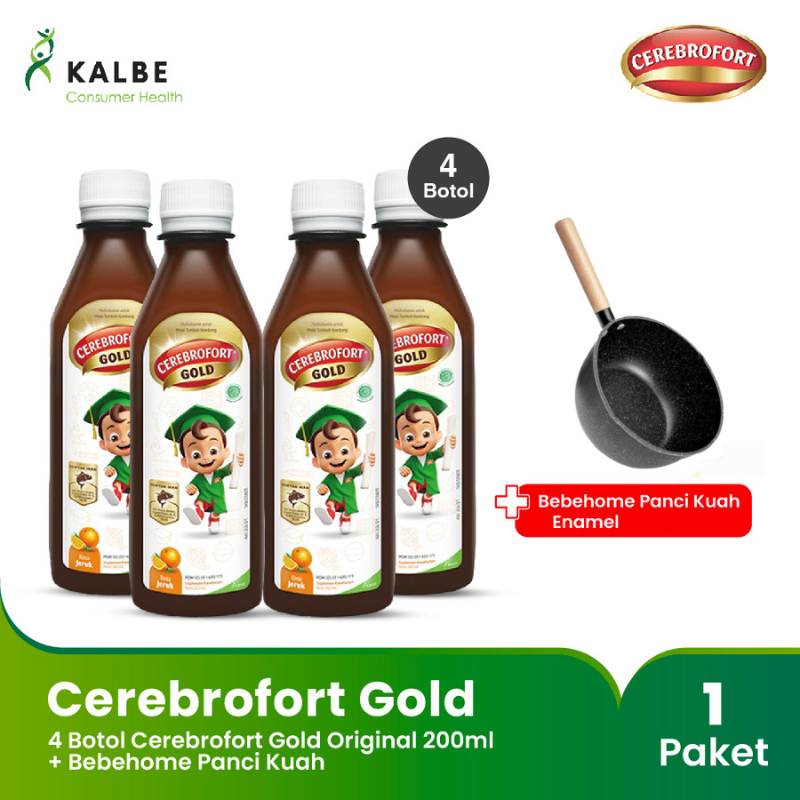 Cerebrofort Gold Original 200ml 4pcs Vitamin Anak Free Panci