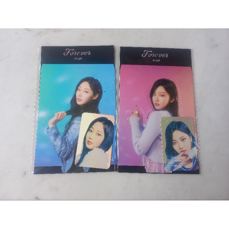 [Sealed] aespa Giselle & Ningning Hologram Photocard + Standee Forever Official Merchandise