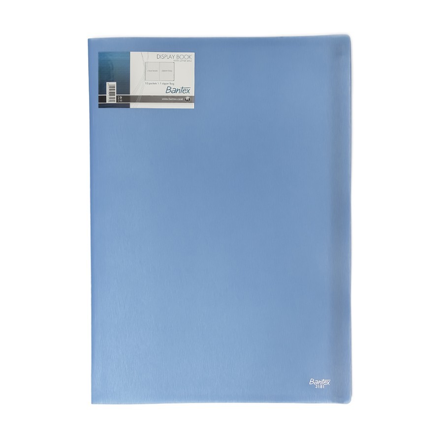 

Bantex Display Book & Zipper Bag Folio (10 pockets) Cobalt Blue