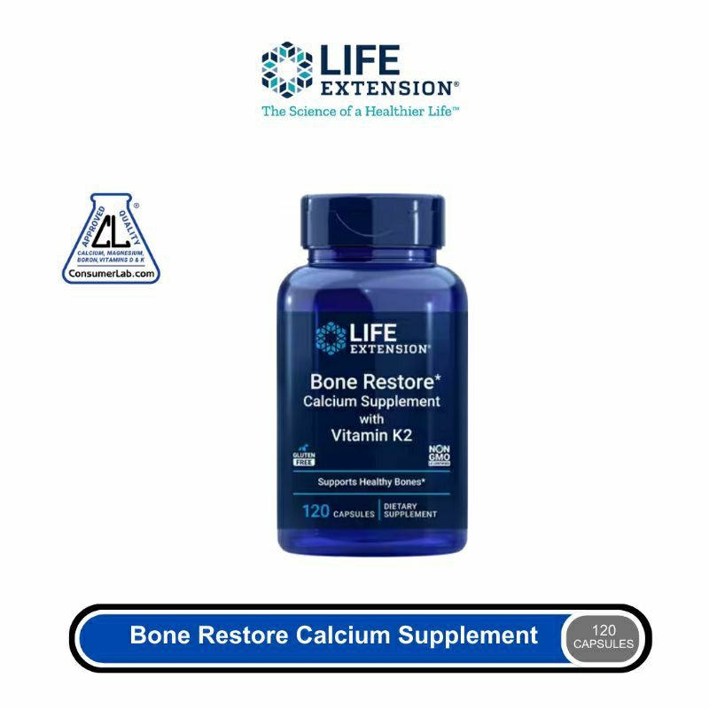 LIFE EXTENSION Bone Restore with Vitamin K2 - 120 Capsules