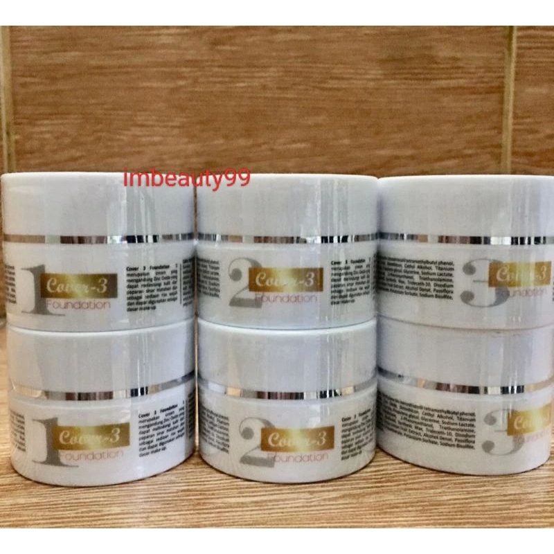 Cover - 3 Foundation No. 1 atau No. 2 - Sunblock cream SPF 50 - sunscreen krim pencerah pelembab waj