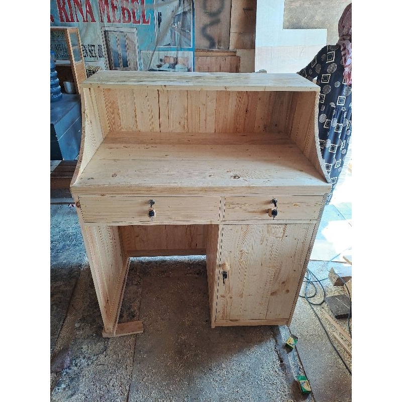 Meja kasir kayu jati belanda
