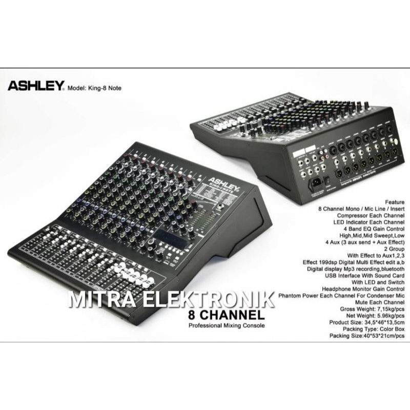 Mixer Ashley King Note 8 Baru / MIXER ASHLEY KING NOTE8 ASHLEY KING NOTE 8 CHANNEL