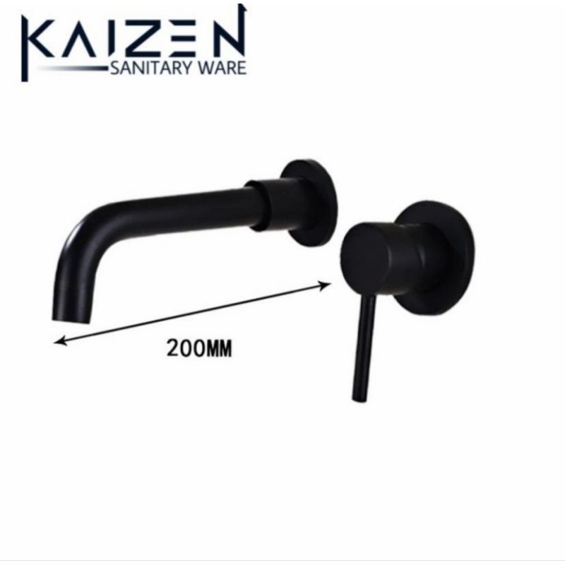 Kran Wastafel tanam panas dingin /kran wastafel tembok HITAM /KRAN TEMBOK GOLD