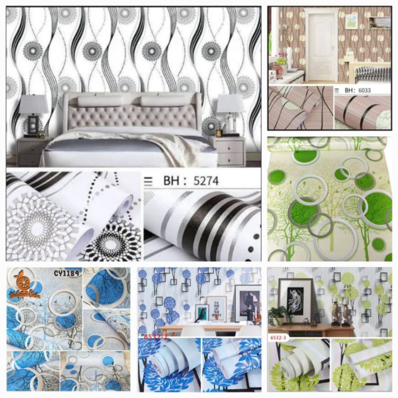 wallpaper dinding motif polkadot cantik&keren